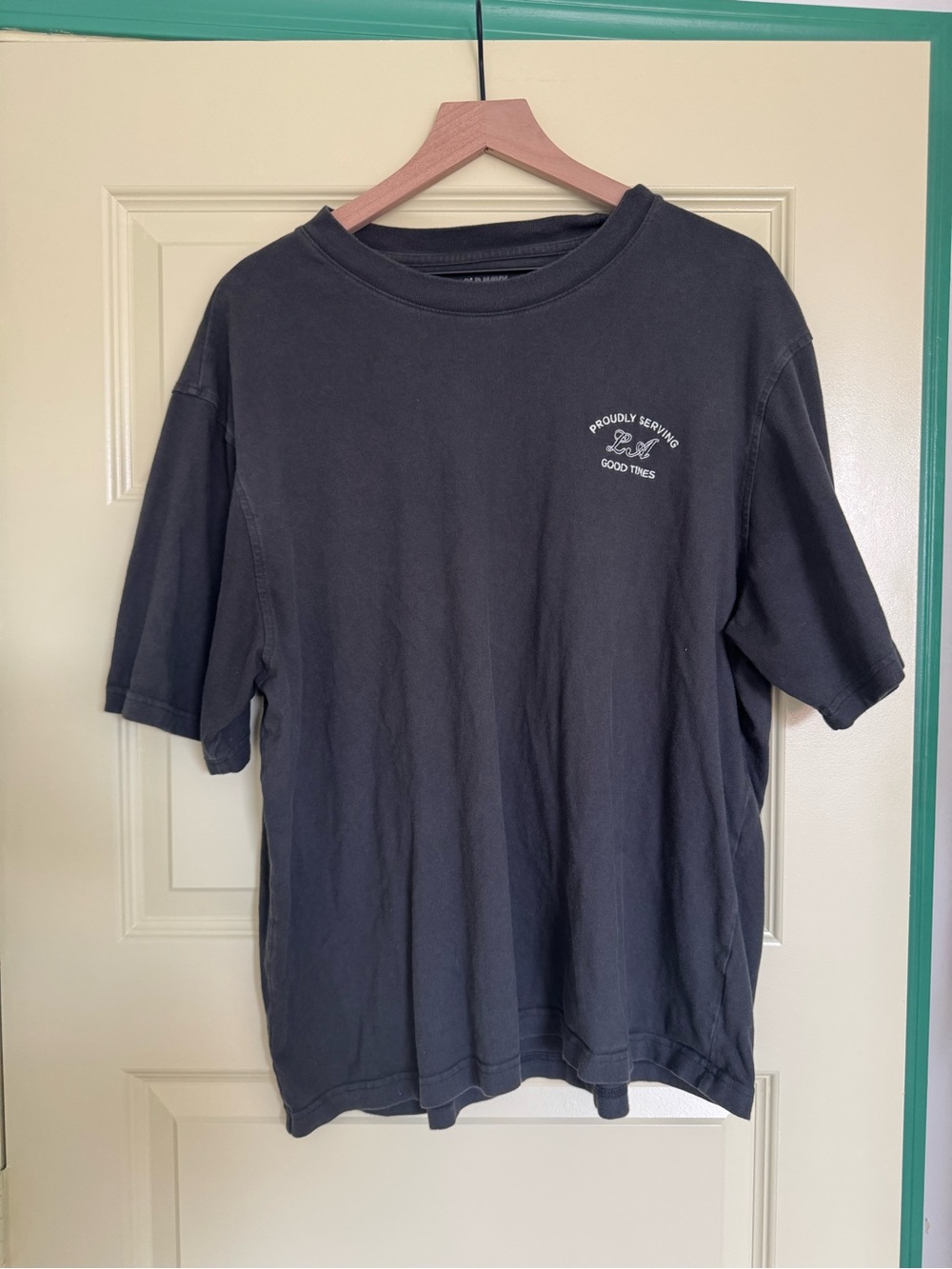 Old Navy Black Short Sleeve Graphic Tee with White Chest Logo
